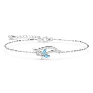 Sterling Silver Butterfly Pendant Earring Chain Bracelet Ring Jewellery Set | Rhodium Plated, Swiss Zirconia