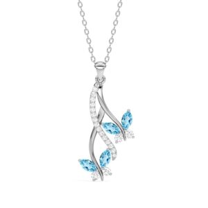 Sterling Silver Butterfly Pendant Earring Chain Bracelet Ring Jewellery Set | Rhodium Plated, Swiss Zirconia | Gift for Women & Girls