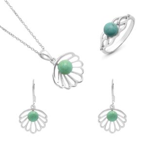 Set of 3 Turquoise Western 925 Sterling Silver Jewelry for Women Handmade Gift for Women and Young Lady December Birthstone Jewelry