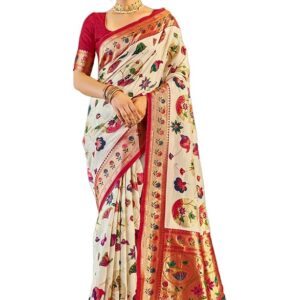 Women's kanjivaram banarasi silk saree Zari Woven for festival Wedding silk with rich pallu Design sarees for women with Unstitched blouse piece