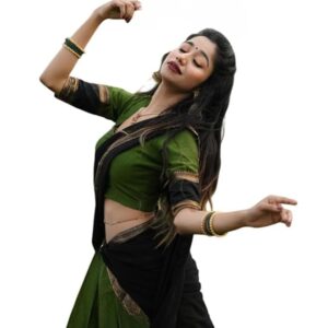 Shreeaanta Women's Banarasi Pattu Banarashi Silk Traditional Unstitched Lehenga Choli Set,Half Saree,Multi (GREEN)