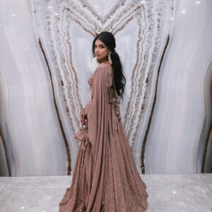 Georgette Sequence Lucknowi Embroidery Work Semi sttiched Lehenga choli set for women