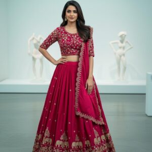 Embroidered Lehenga Choli with Dupatta For Women’s | Traditional Ethnic Wear for Wedding & Festive Occasions |