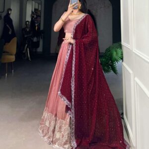 Women's Chiffon Embroidered Lehenga Choli Panvel LH-New