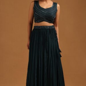 Soch Womens Chinon Embellished Lehenga Choli With Sequins